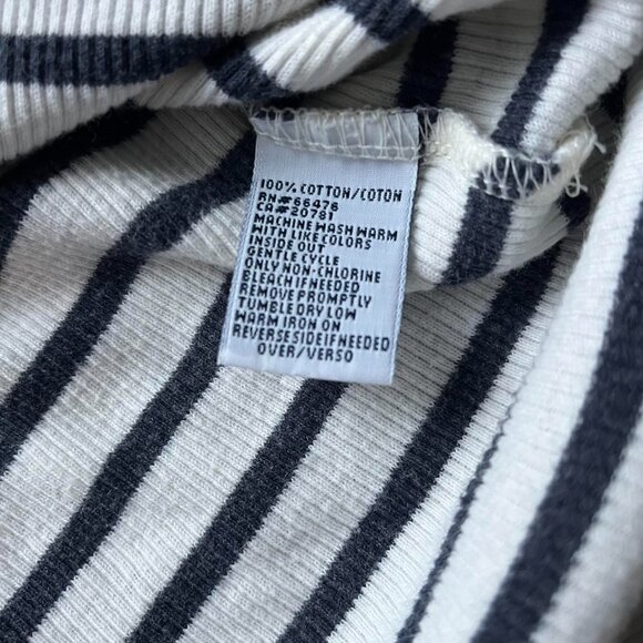Tommy Hilfiger Shirt Women Medium White Navy Striped Baby Tee Soft Girl Babydoll - Picture 5 of 8